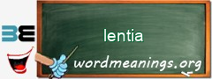 WordMeaning blackboard for lentia